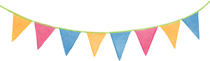 Stylized Watercolor Circus Bunting Flags